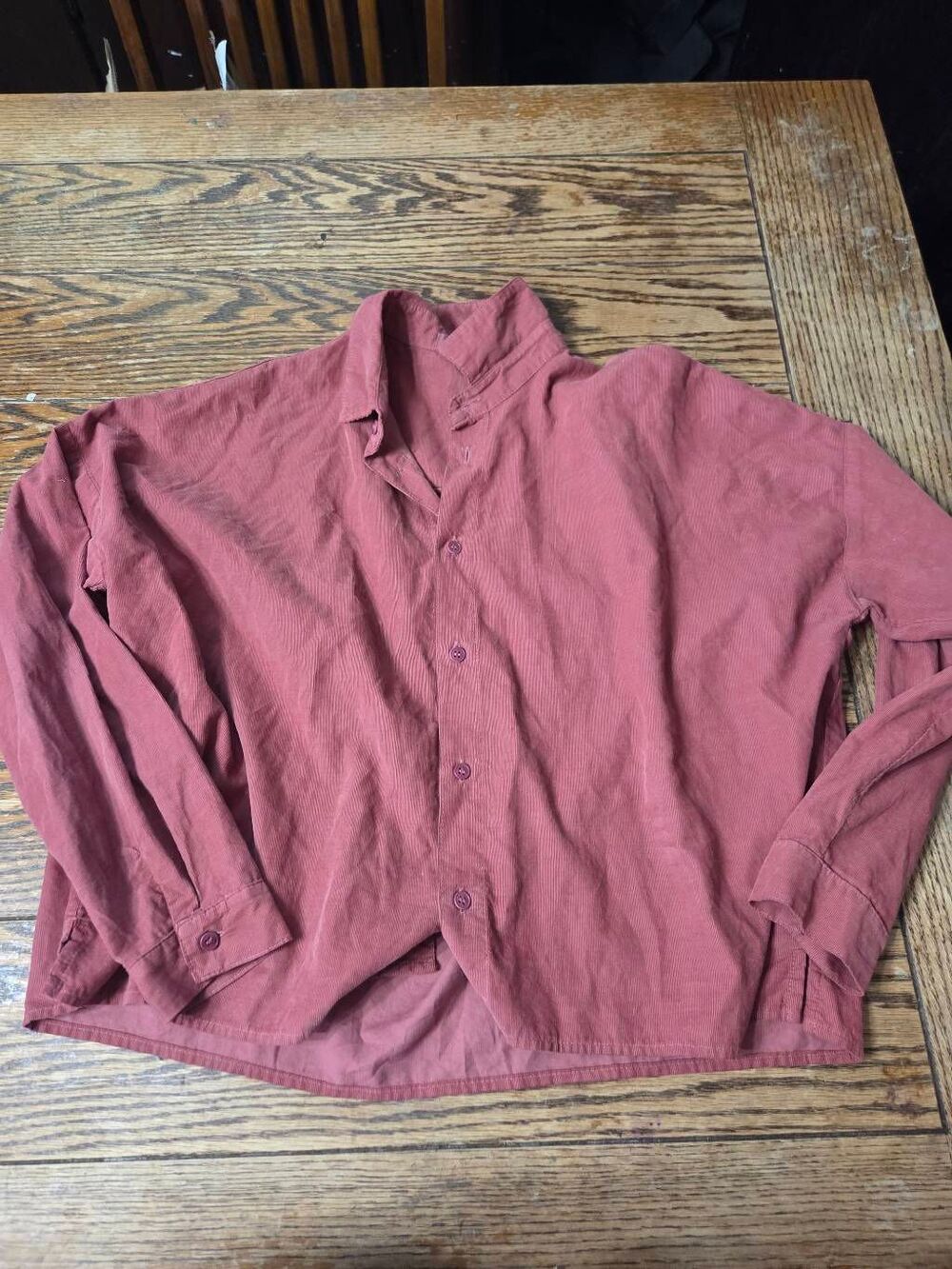 CP Shades pink corduroy boxy button down shirt sz Small